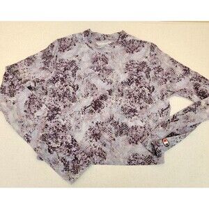 Champion Long Sleeve Purple Animal Print Crop Top Cheer Women’s Size Medium